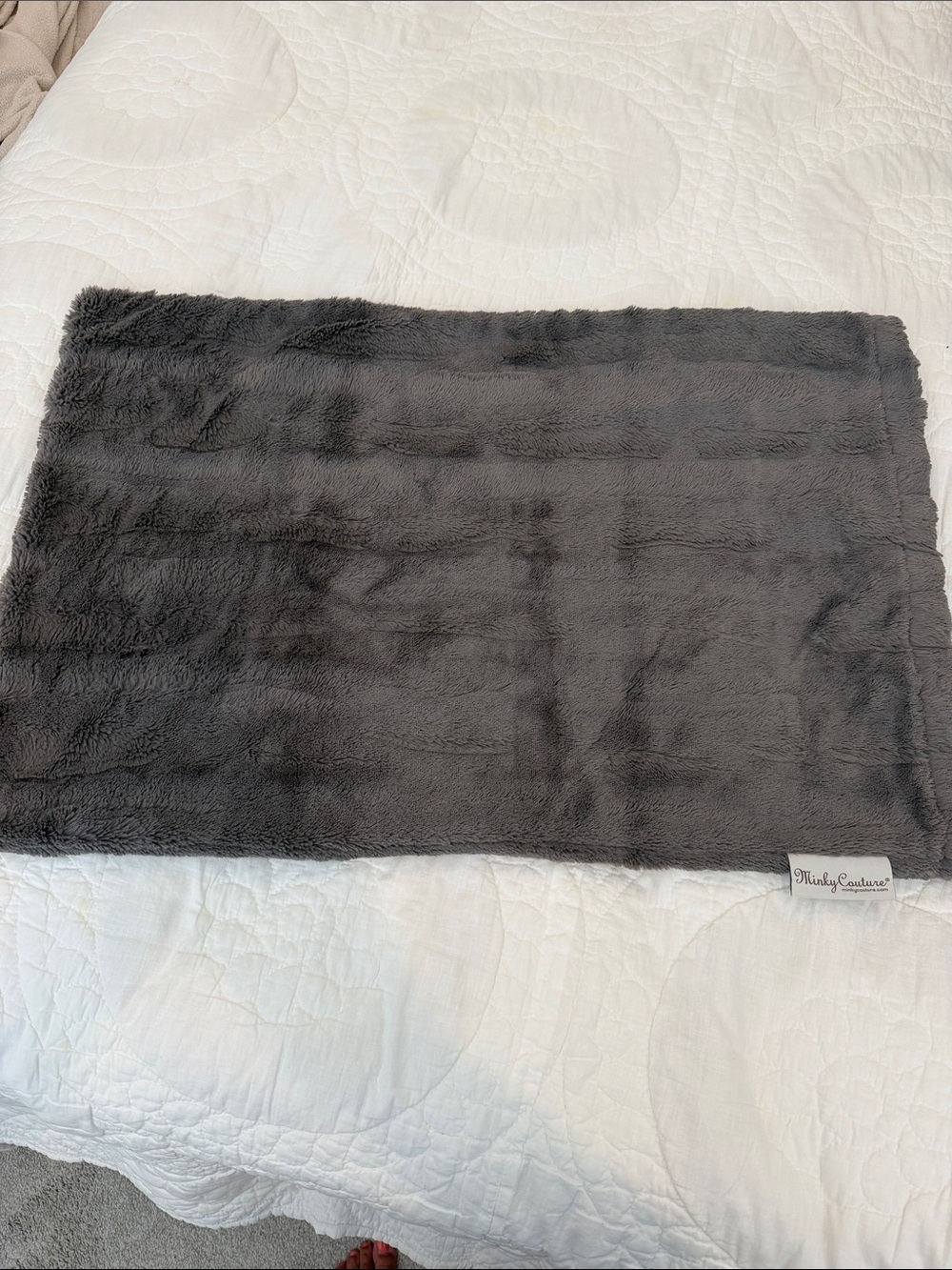 Minky Couture Plush Gray Pillowcase